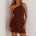 LEA ONE SHOULDER STRAPPY TOP - CHOCOLATE