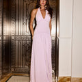 LEENA HALTER MAXI DRESS - PINK