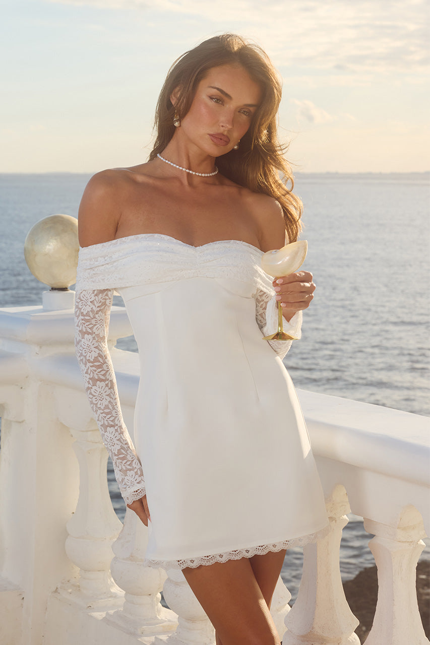 LEONA LACE LONG SLEEVE MINI DRESS - WHITE XXL - LEONALONGSLEEVEMINIDRESS-WHITE_6