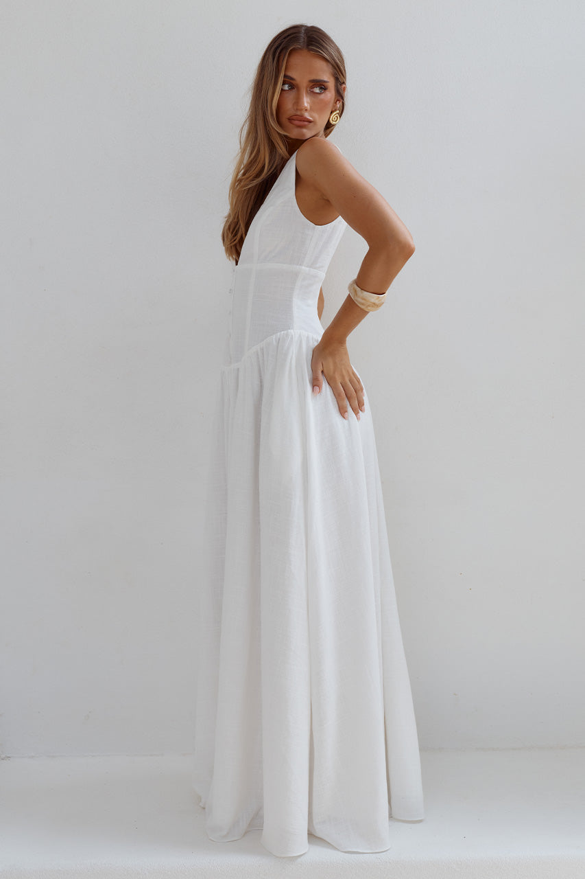 LEONORA DEEP V CORSET MAXI DRESS - WHITE - LEONORADEEPVCORSETMAXIDRESS-WHITE-4