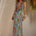 LEXIE LOW PLUNGE HALTER MAXI DRESS - CARINA PRINT