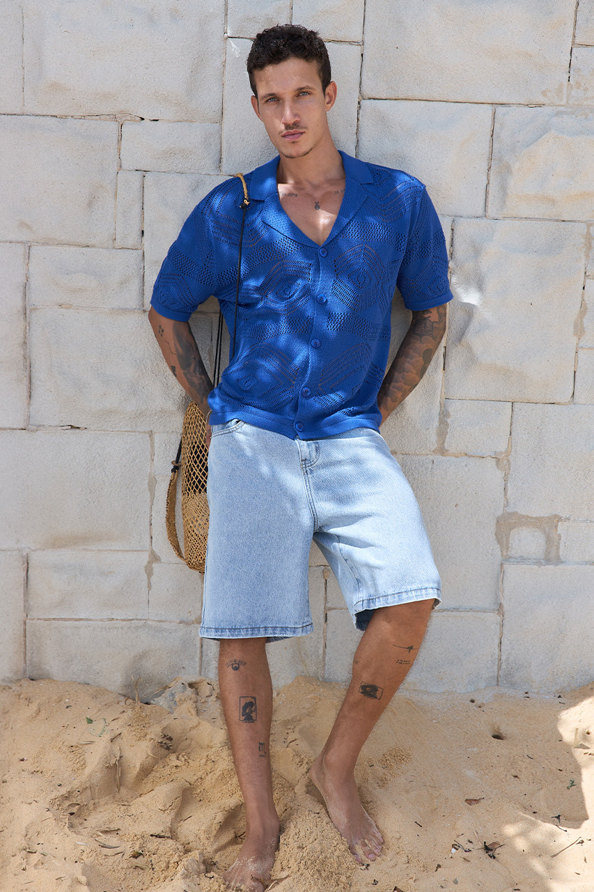 LIAM SHORT SLEEVE SHIRT - ROYAL