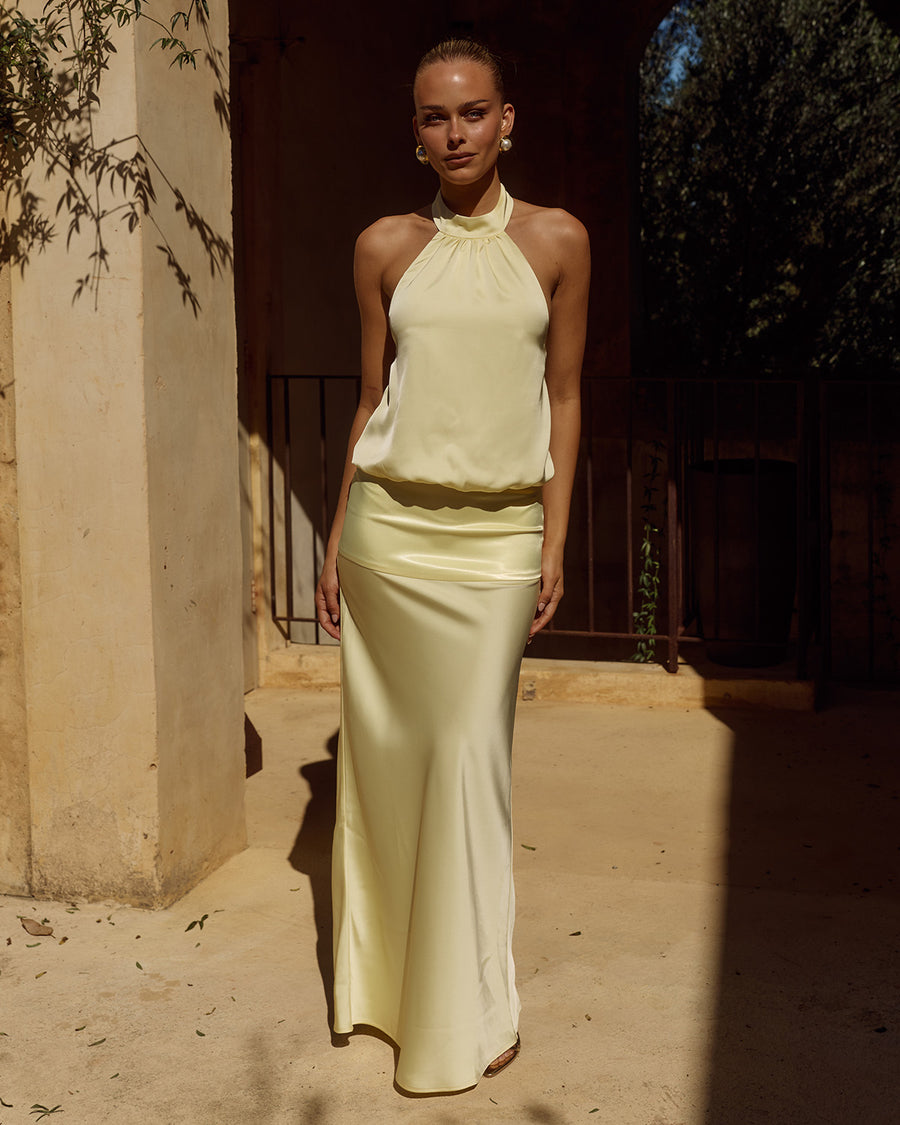 LILIETTE HALTER MAXI DRESS - BUTTER - LILIETTEHALTERMAXIDRESS-BUTTER-2