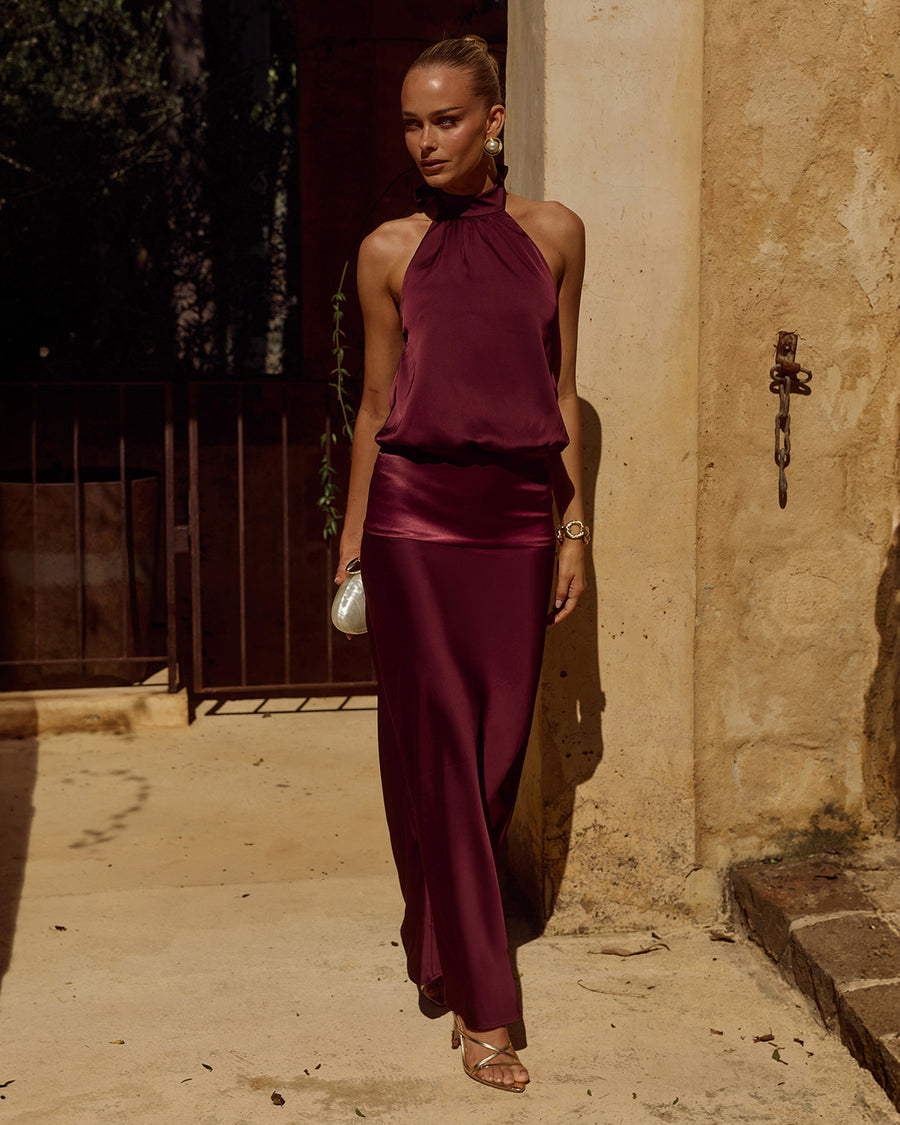 LILIETTE HALTER MAXI DRESS - PLUM - LILIETTEHALTERMAXIDRESS-PLUM-1
