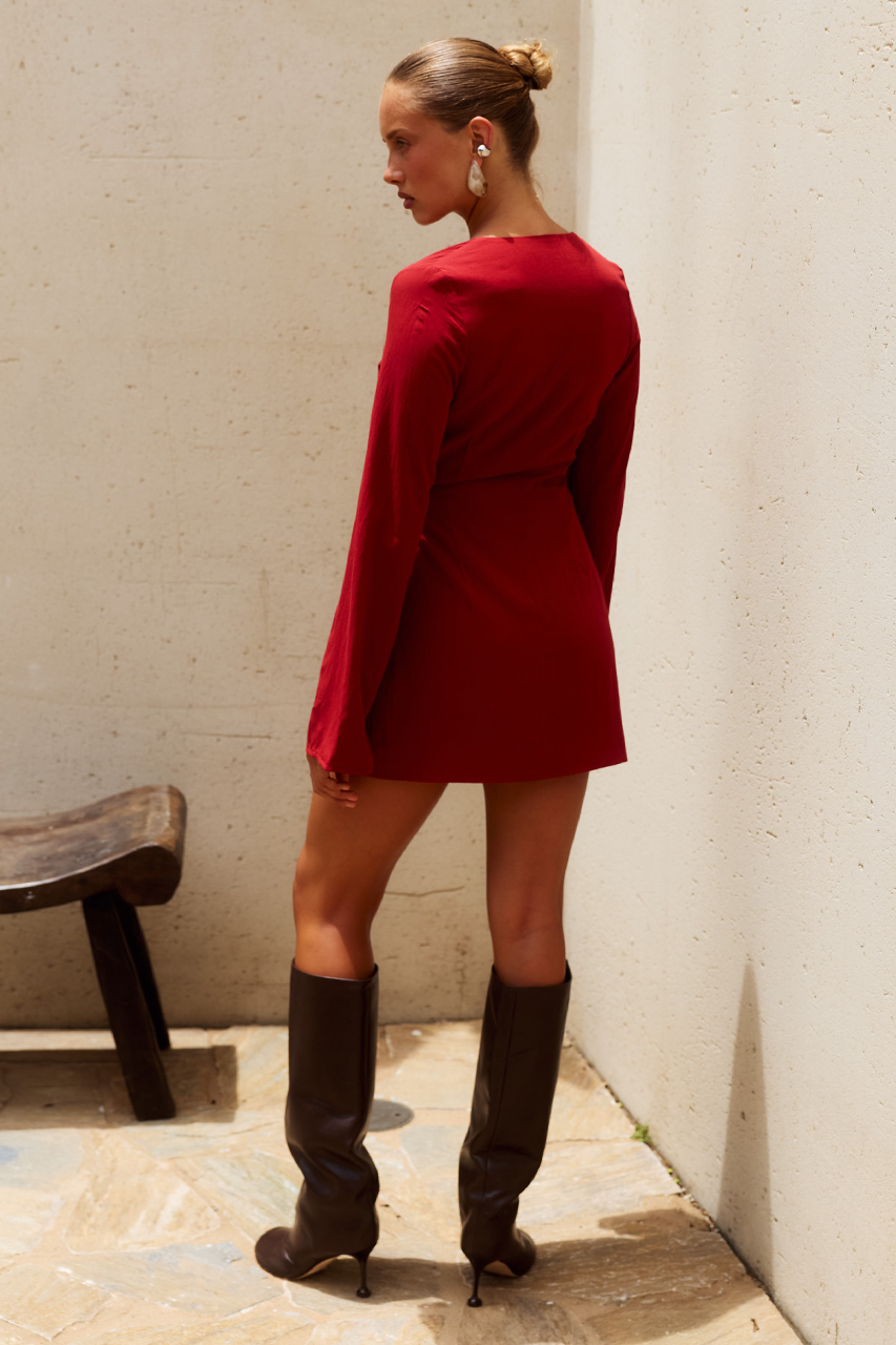 LILLA MINI WRAP DRESS - CHERRY RED - LILLAMINIWRAPDRESS-CHERRYRED-10