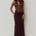 LINA HALTER DRAPED MAXI DRESS - BITTER CHOCOLATE
