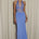 LINA HALTER DRAPED MAXI DRESS - BLUEBELL