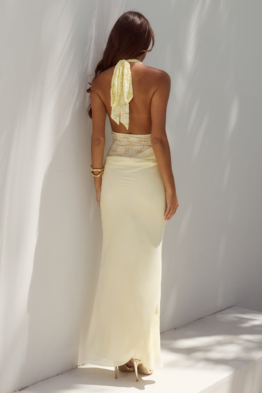 LINA HALTER DRAPED MAXI DRESS - LEMON - LINAHALTERDRAPEDMAXIDRESS-LEMON-5