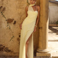 LIORA DRAPED SCARF MAXI DRESS - BUTTER