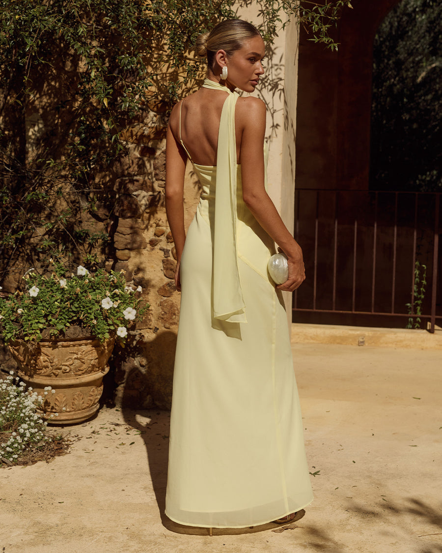 LIORA DRAPED SCARF MAXI DRESS - BUTTER - LIORADRAPEDSCARFMAXIDRESS-BUTTER