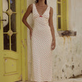 LIVI MIDI DRESS - WHITE/RED