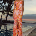 LIVONI RUFFLE MAXI DRESS - CORALI ORANGE