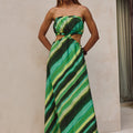 LOANI MAXI DRESS - GREEN STRIPE
