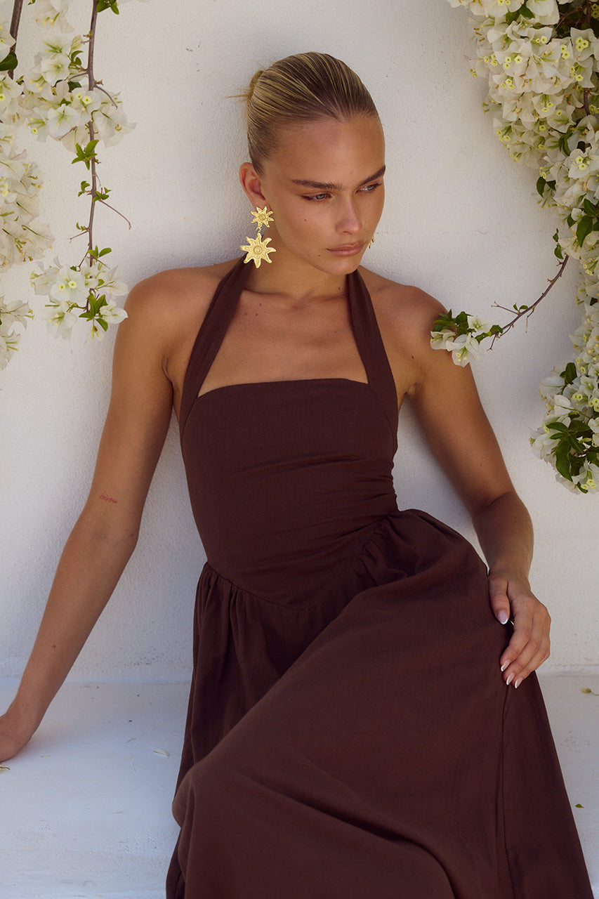 LOCKLEA MIDI DRESS - CHOCOLATE - LOCKLEADRESSCHOCOLATE_3