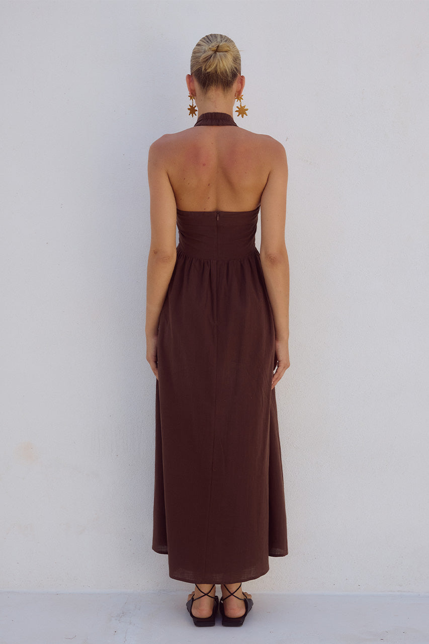 LOCKLEA MIDI DRESS - CHOCOLATE - LOCKLEADRESSCHOCOLATE_4