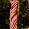 LORALEI MAXI SKIRT - PEACH STRIPE