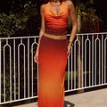 LOTUS LOW WAIST MAXI SKIRT - BLAZE OMBRE