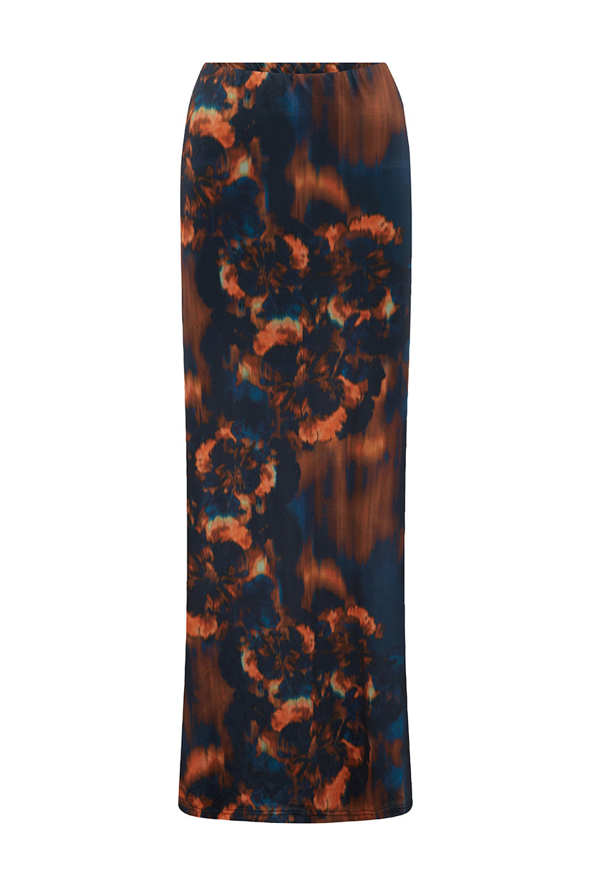LOTUS LOW WAIST MAXI SKIRT - VALINA ORANGE - LOTUSLOWWAISTMAXISKIRT-VALINAORANGE