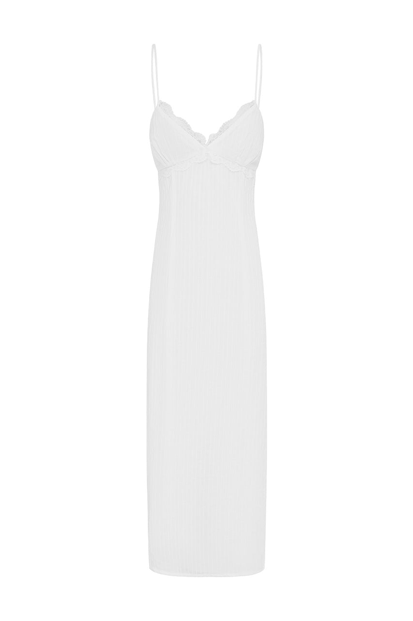 LOXIE MIDI DRESS - WHITE - LOXIEMIDIDRESS