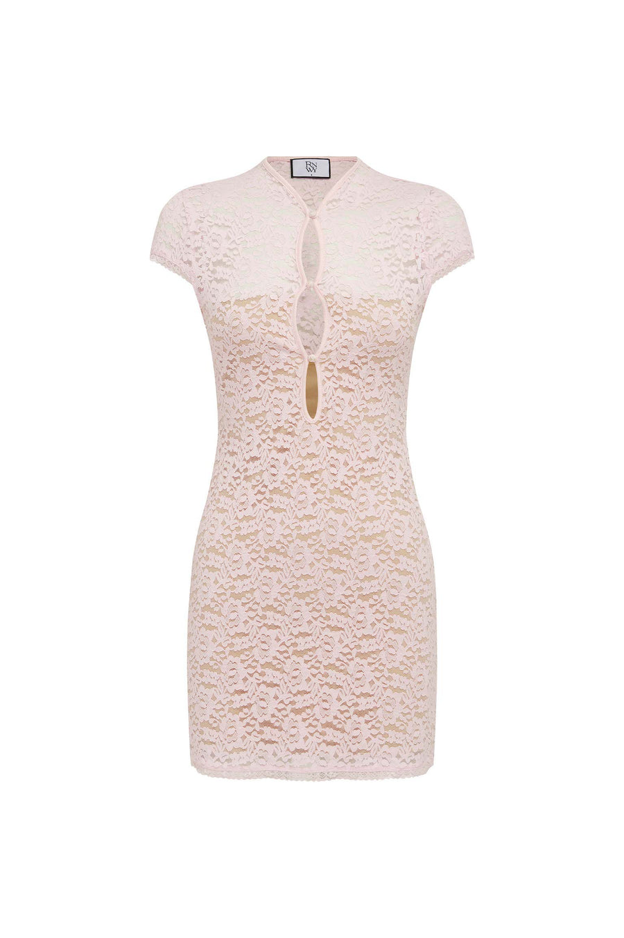 LUANI MANDARIN COLLAR MINI DRESS - MUSK - LUANIMANDARINCOLLARMINIDRESS