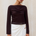 LUCIANA BOAT NECK LONG SLEEVE TOP - CHOCOLATE
