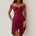 LUCY OFF SHOULDER MINI DRESS - BERRY