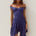 LUCY OFF SHOULDER MINI DRESS - NAVY
