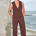 LUKA DOUBLE BREASTED VEST - CHOCOLATE