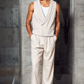 LUKA DOUBLE BREASTED VEST - SAND