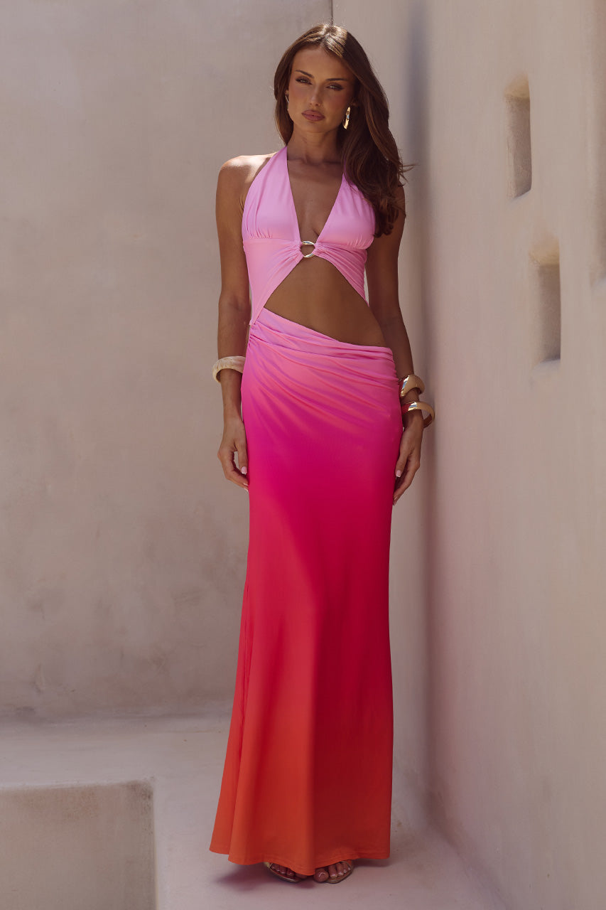 LUMIA HALTER CUTOUT MAXI DRESS - TROPICALE OMBRE XXL - LUMIAHALTERCUTOUTMAXIDRESS-TROPICALEOMBRE-4