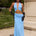 LUMIA HALTER MAXI DRESS - BLUEBELL