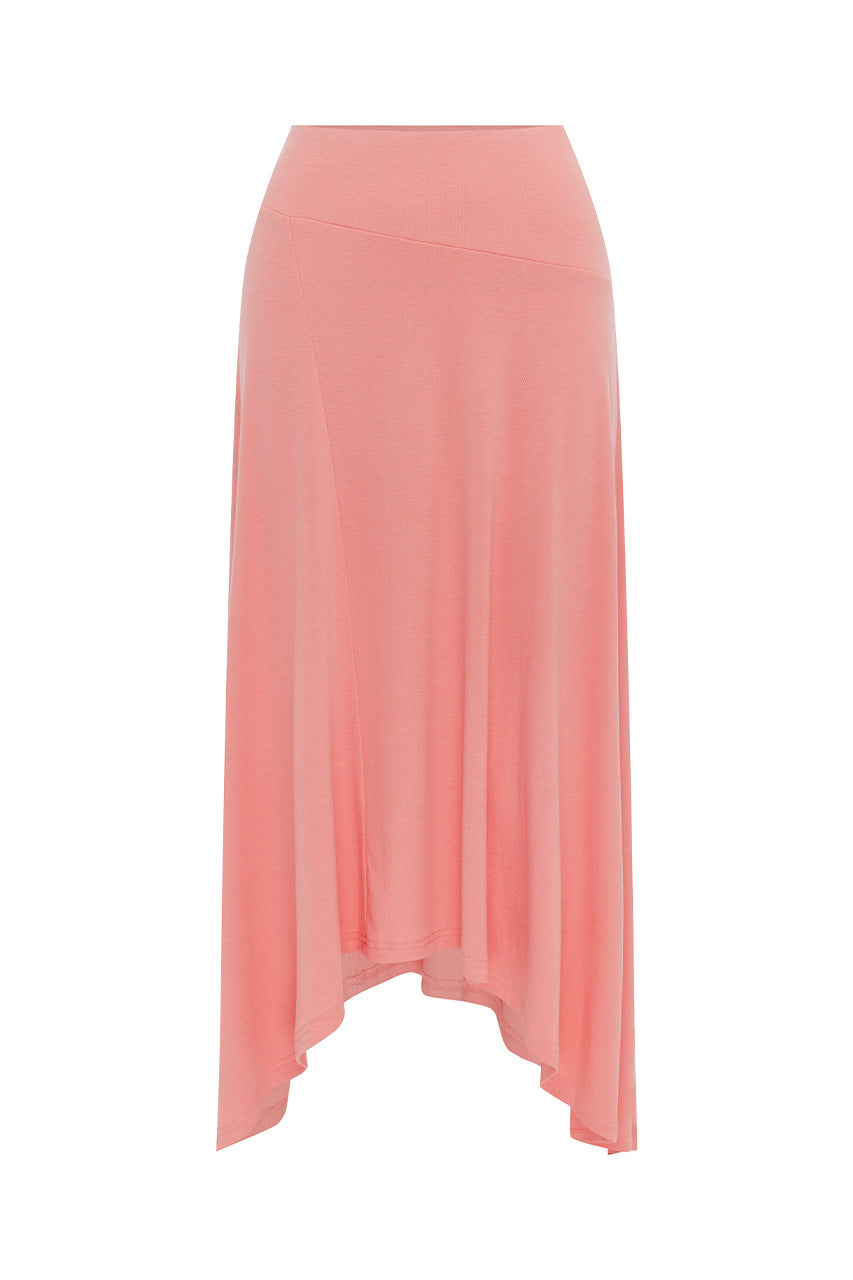 LUNE HANDKERCHIEF MIDI SKIRT - PEACH - LUNEHANDKERCHIEFMIDISKIRT-PEACH