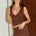 LUNE V-NECK TOP - CHOCOLATE