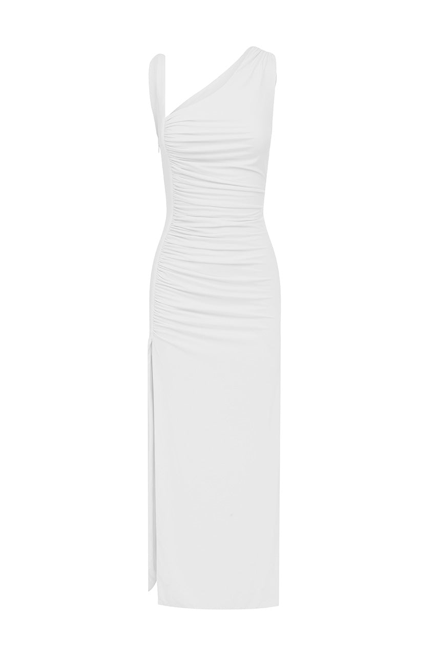 LYDIE MIDI DRESS - WHITE - LYDIEMIDIDRES