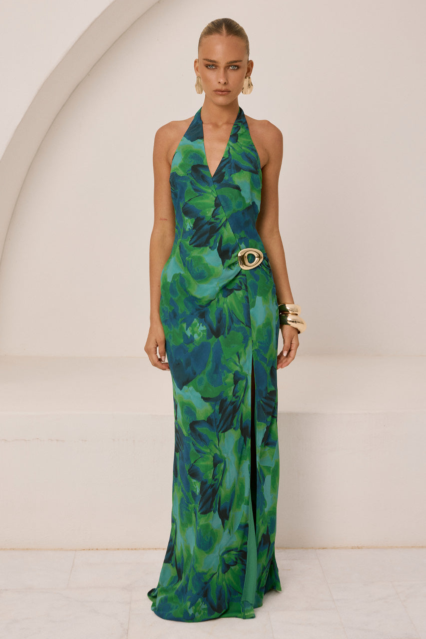MABELLA HALTER MAXI DRESS - CALISTA GREEN XXL - MABELLAHALTERMAXIDRESS-CALISTAGREEN