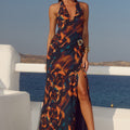 MABELLA HALTER MAXI DRESS - VALINA ORANGE