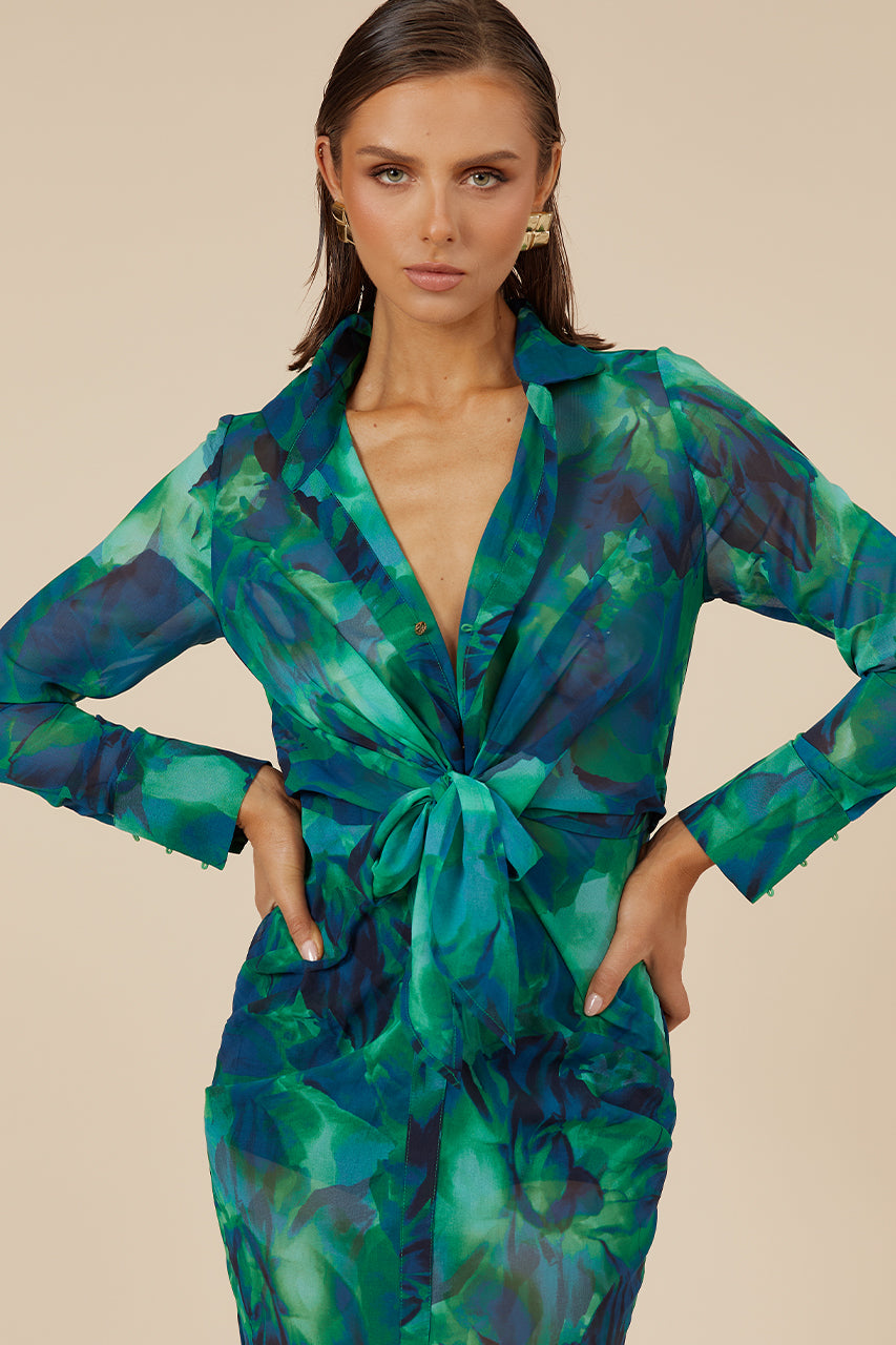 Calista Shirt Dress - Green - MADDY_POLLARD_RATL_JUNE-288