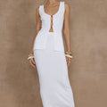 NADINA MIDI SKIRT - WHITE