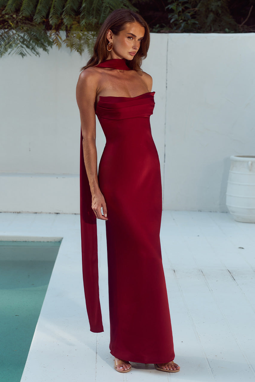 MADELEINE STRAPLESS MAXI DRESS - CHERRY - MADELEINESTRAPLESSMAXIDRESS-CHERRY-2