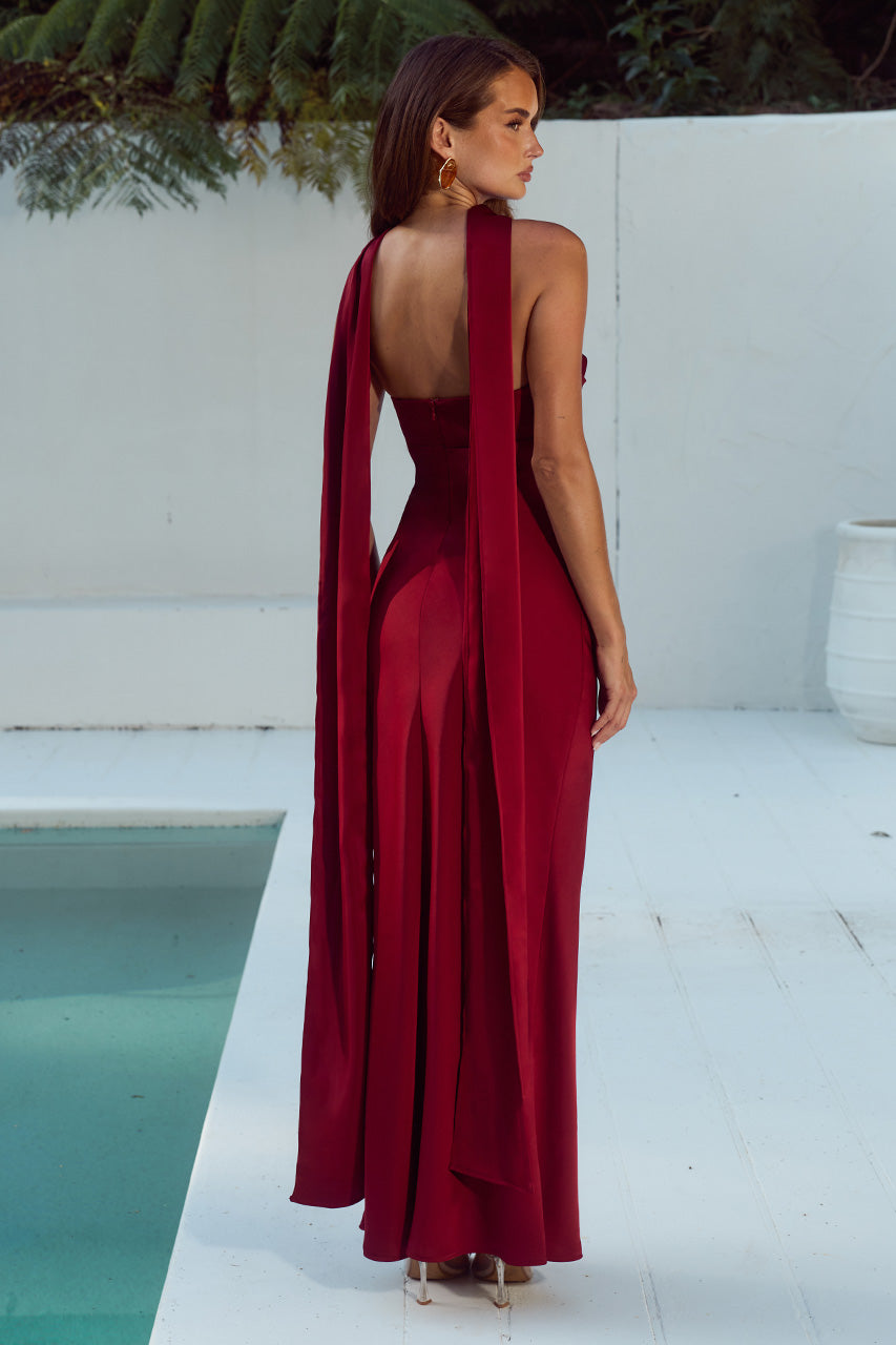 MADELEINE STRAPLESS MAXI DRESS - CHERRY - MADELEINESTRAPLESSMAXIDRESS-CHERRY-4