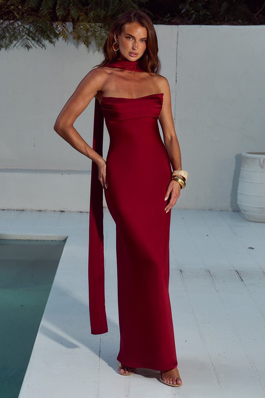 MADELEINE STRAPLESS MAXI DRESS - CHERRY XXL - MADELEINESTRAPLESSMAXIDRESS-CHERRY