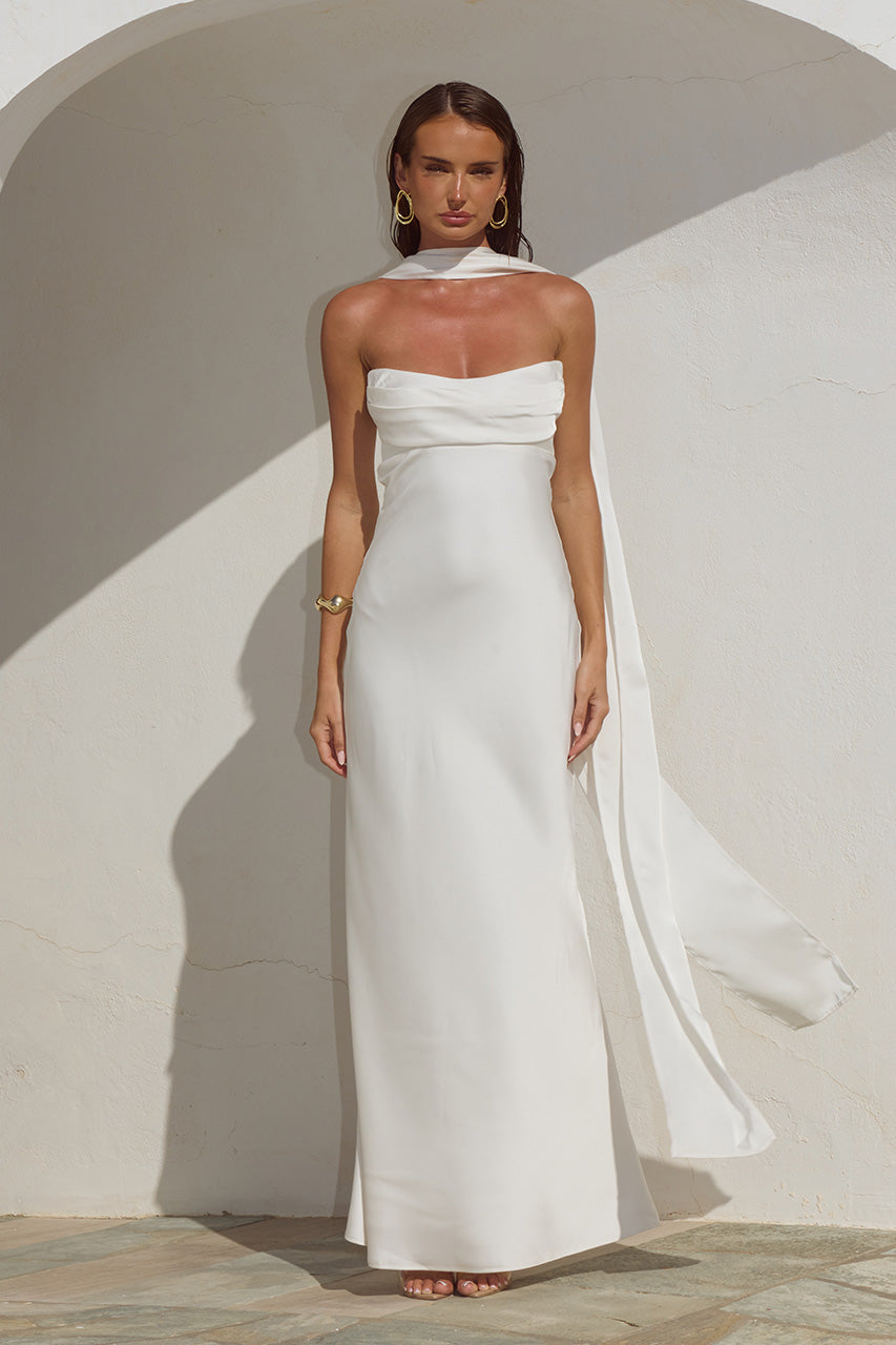 MADELEINE STRAPLESS MAXI DRESS - PEARL XXL - MADELEINESTRAPLESSMAXIDRESS-PEARL