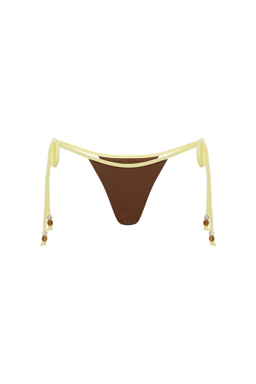 MAMBA SIDE TIE BIKINI BOTTOM - MOCHA/LEMON - MAMBASIDETIEBIKINIBOTTOM-MOCHA_LEMON