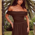 MANALLA MINI DRESS - BROWN