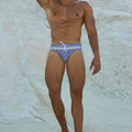 MARCEL PRINTED RACER SWIM BRIEF - ALARA NAVY