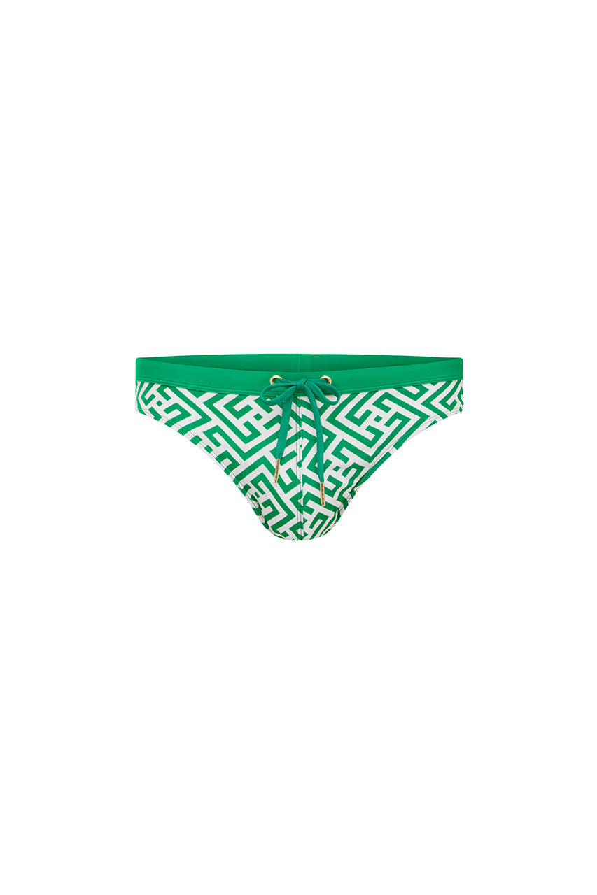 MARCEL PRINTED RACER SWIM BRIEF - MIRKO GREEN - MARCELPRINTEDRACERSWIMBRIEF-MIRKOGREEN-4