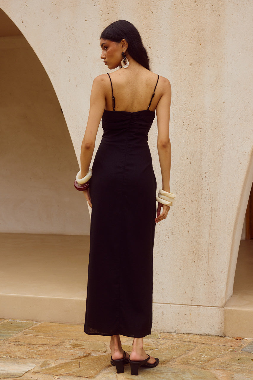 MARIANNA MIDI DRESS - BLACK
