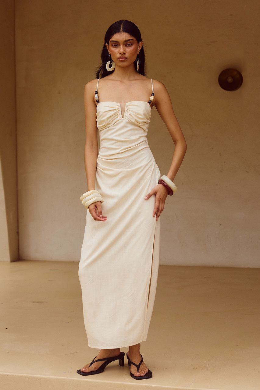 MARIANNA MIDI DRESS - CREAM - MARIANNAMIDIDRESSCREAM