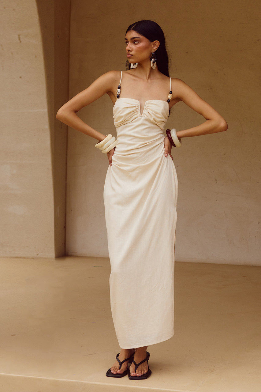 MARIANNA MIDI DRESS - CREAM - MARIANNAMIDIDRESSCREAM_1