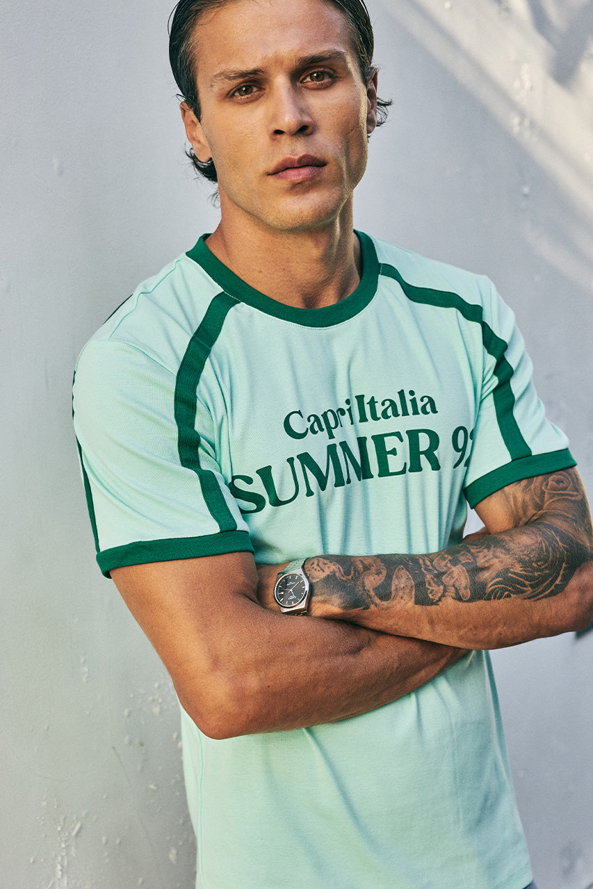 MARK SHORT SLEEVE T-SHIRT - MINT/FOREST - MARKSHORTSLEEVET-SHIRT-MINTFOREST-2